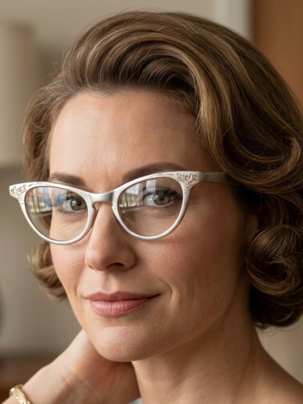 1950s-1960s mid-century vintage Art-Craft aluminum cat-eye eyeglasses